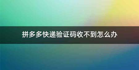 拼多多快递验证码收不到怎么办
