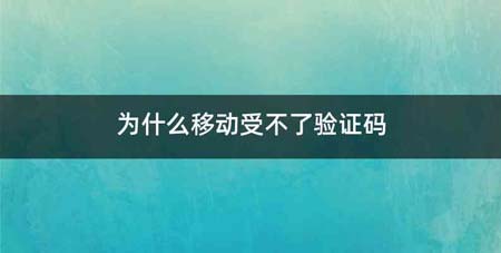 为什么移动受不了验证码