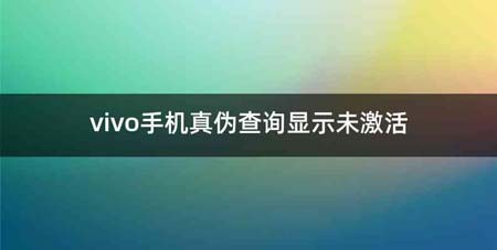 vivo手机真伪查询显示未激活