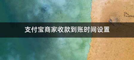 支付宝商家收款到账时间设置