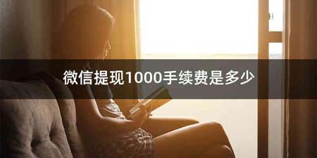 微信提现1000手续费是多少