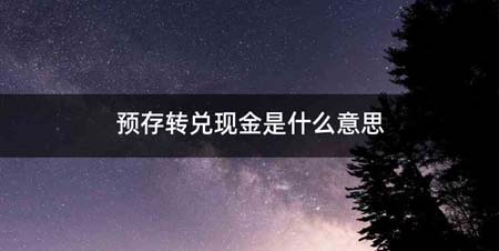 预存转兑现金是什么意思