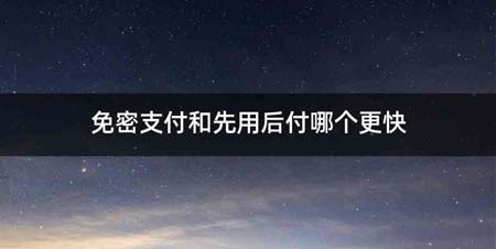 免密支付和先用后付哪个更快