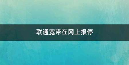 联通宽带在网上报停