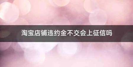 淘宝店铺违约金不交会上征信吗