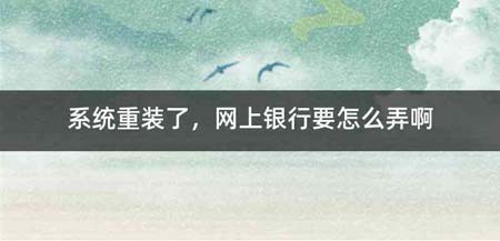 系统重装了,网上银行要怎么弄啊