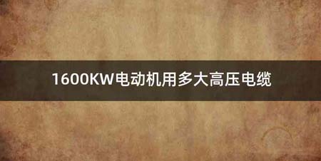 1600KW电动机用多大高压电缆