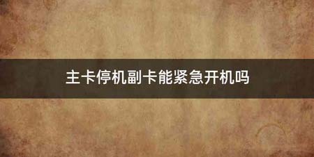 主卡停机副卡能紧急开机吗
