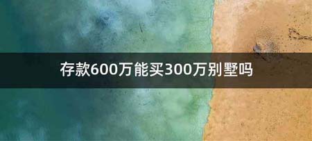 存款600万能买300万别墅吗