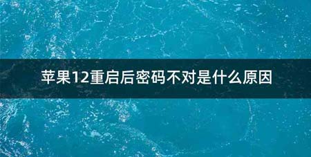 苹果12重启后密码不对是什么原因