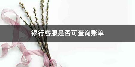 银行客服是否可查询账单