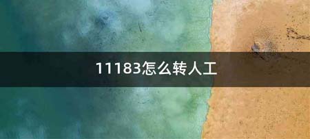 11183怎么转人工