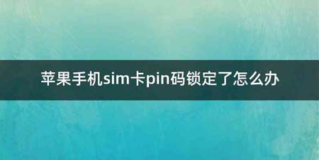 苹果手机sim卡pin码锁定了怎么办