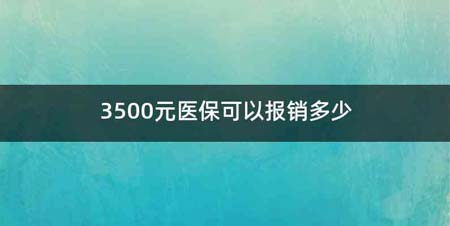 3500元医保可以报销多少