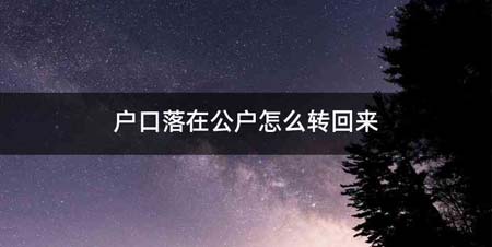 户口落在公户怎么转回来