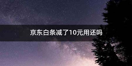 京东白条减了10元用还吗