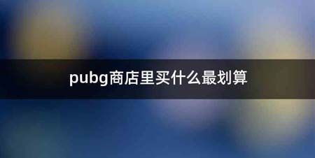 pubg商店里买什么最划算