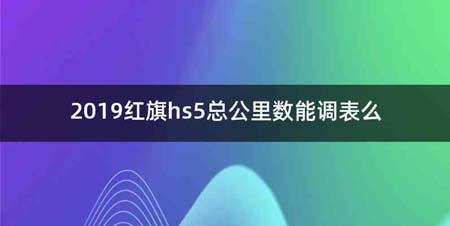 2019红旗hs5总公里数能调表么