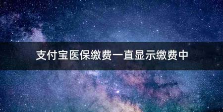 支付宝医保缴费一直显示缴费中