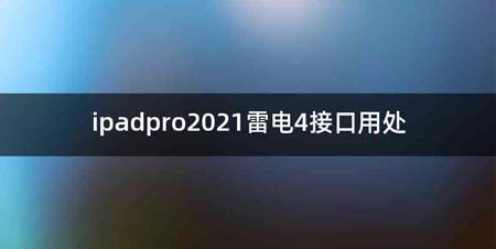 ipadpro2021雷电4接口用处