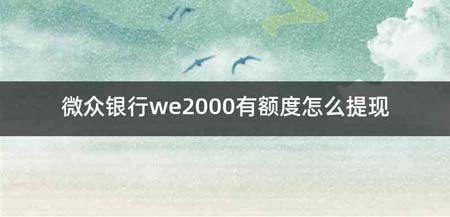 微众银行we2000有额度怎么提现