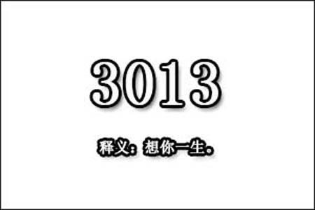 数字3013数字是表示什么意思网络用语