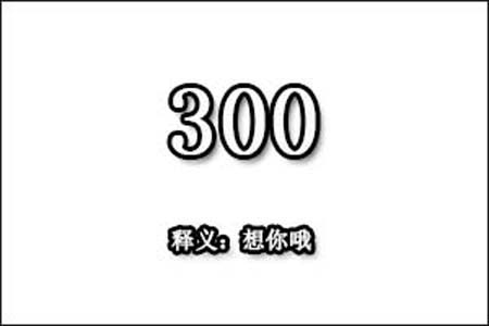 在爱情中300数字是表示什么意思网络用语