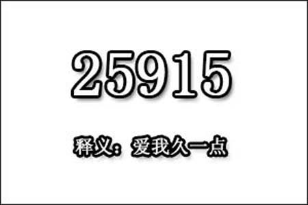 25915数字是表示什么意思网络用语