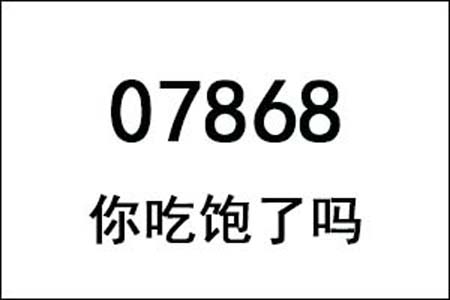 07868数字是表示什么意思网络用语