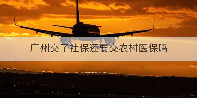 广州交了社保还要交农村医保吗