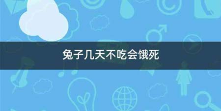 兔子几天不吃会饿死